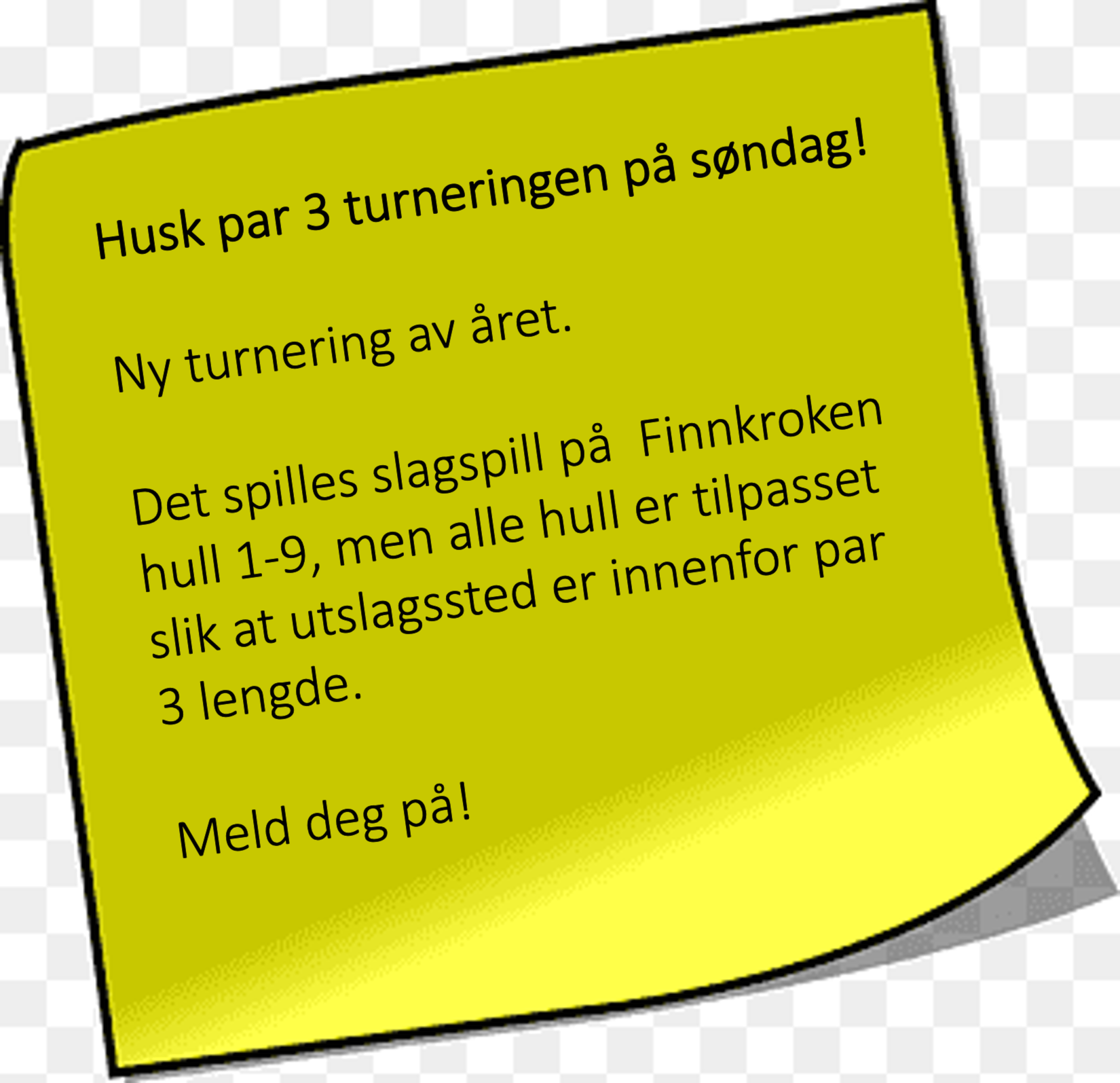 Par 3 turnering søndag 12. juni